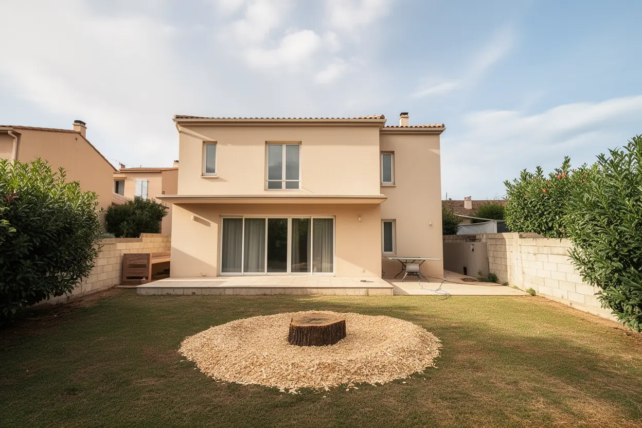 Jardin sécurisé après abattage contrôlé du pin à Antibes