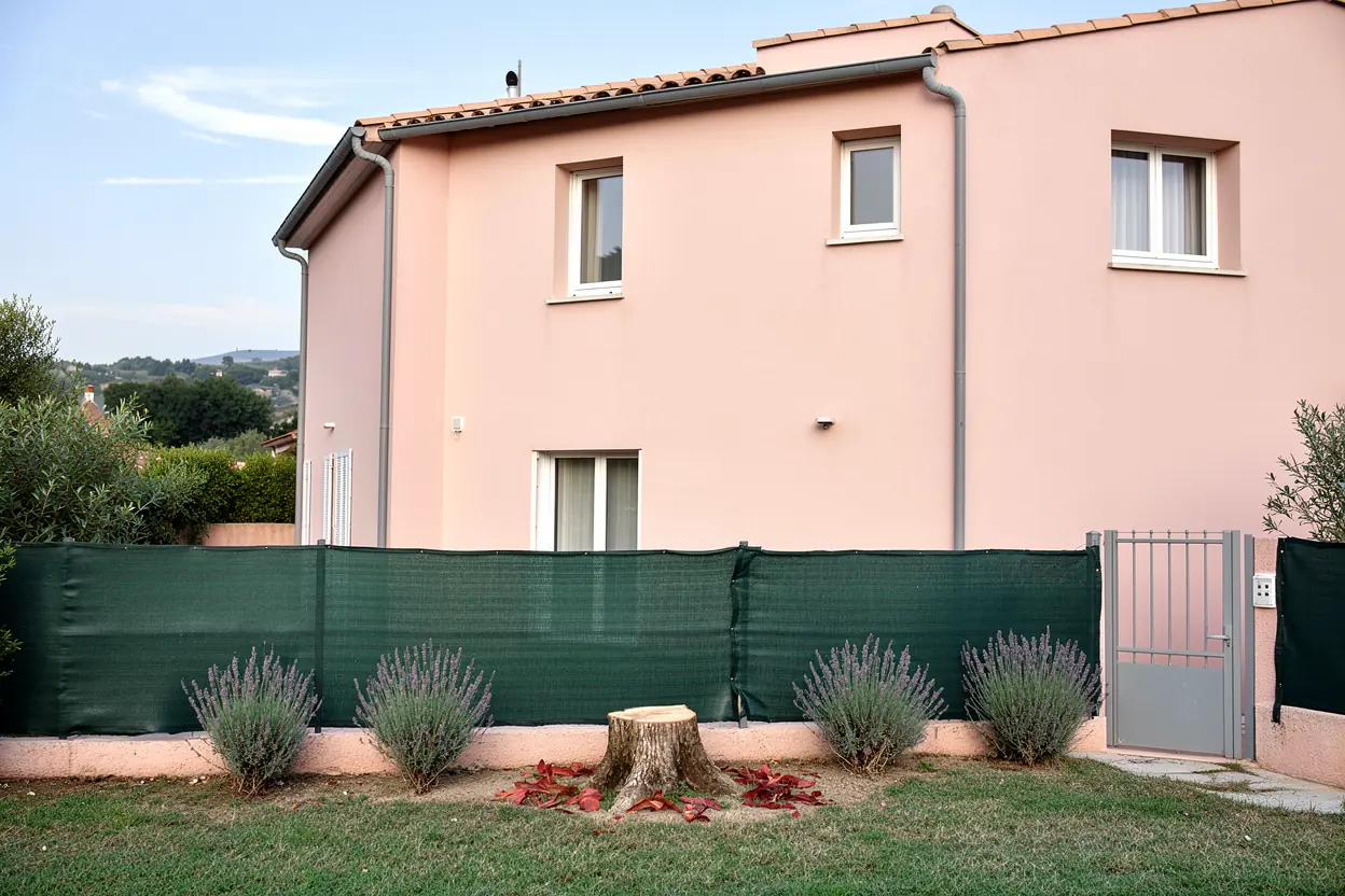 Clôture dégagée après démontage du cyprès à Villeneuve-Loubet
