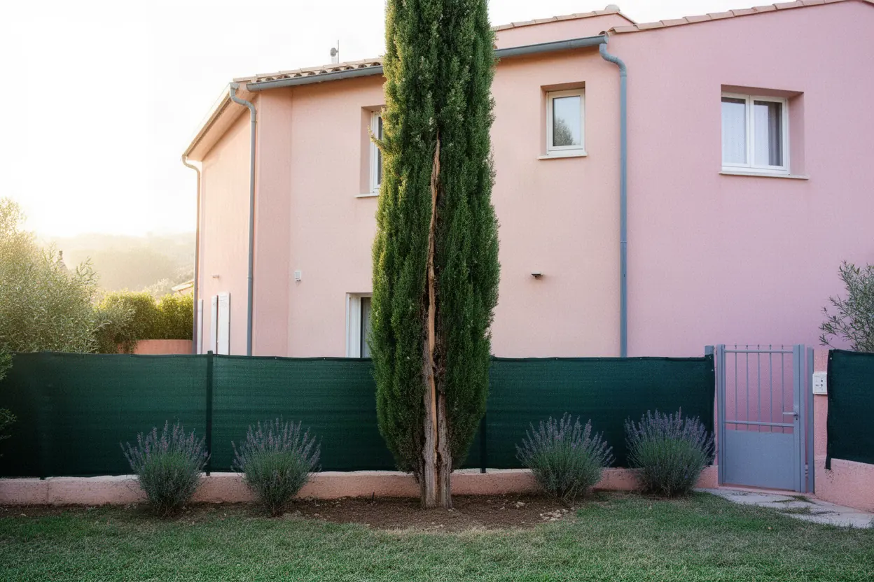 Cyprès fissuré avant abattage à Villeneuve-Loubet
