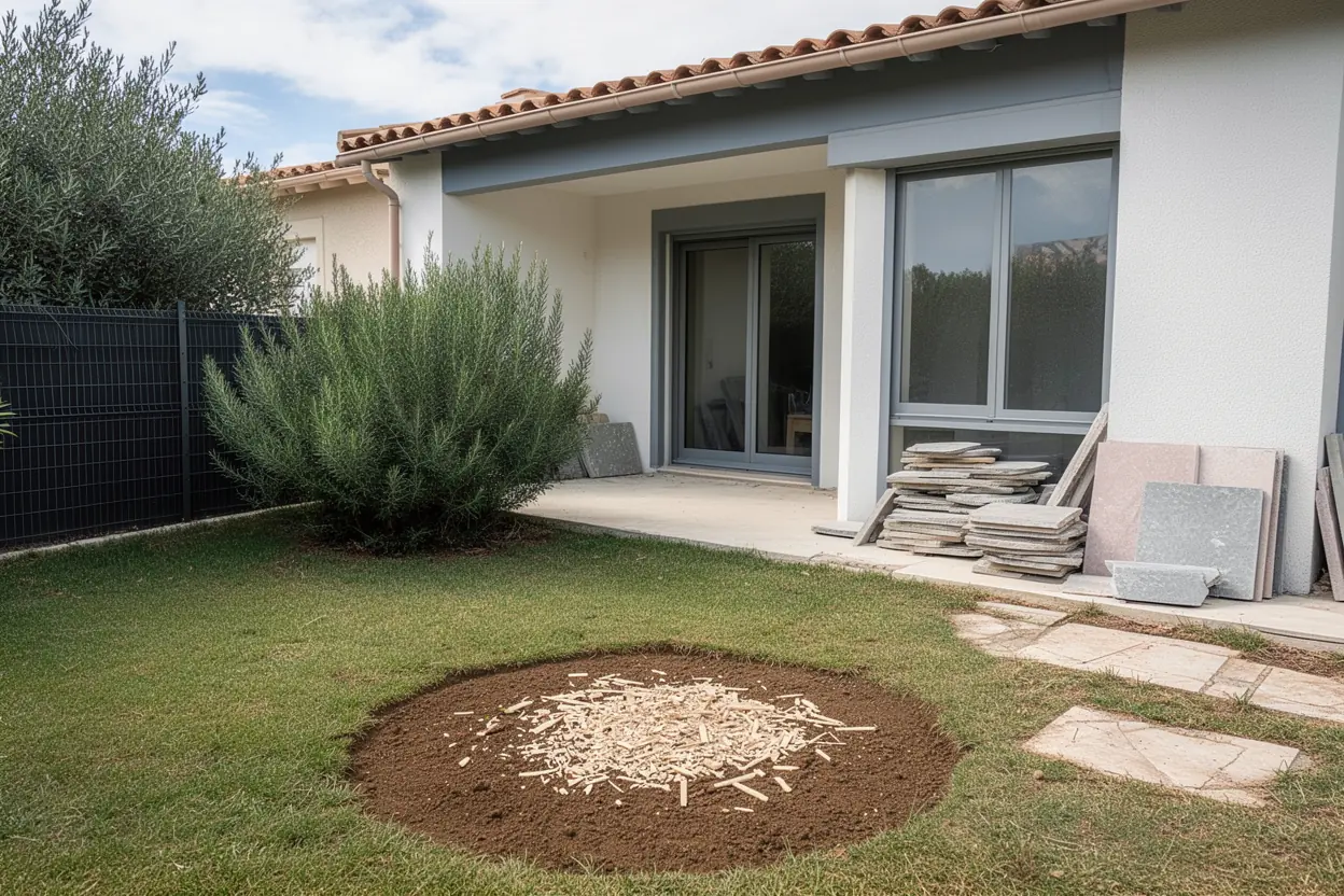 Terrain nivelé après dessouchage à Villeneuve-Loubet