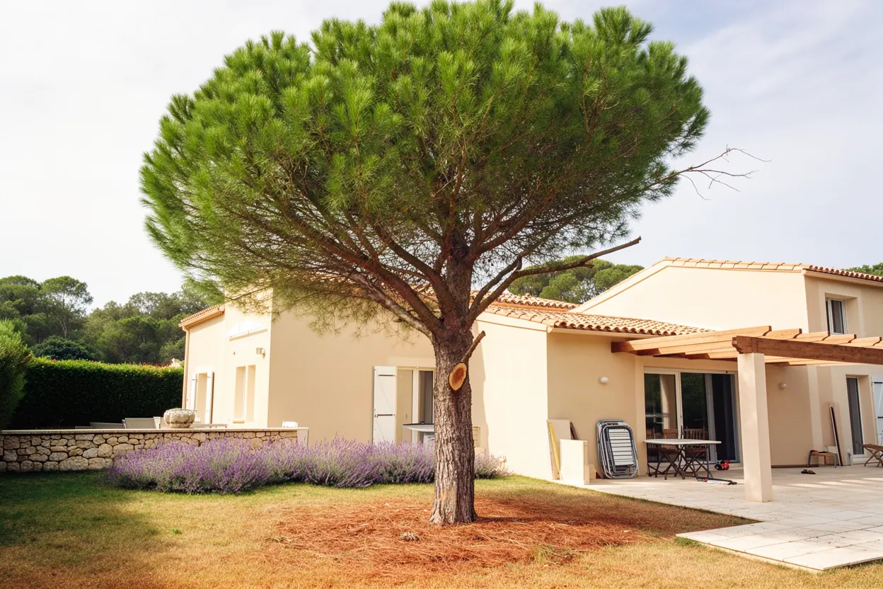 Pin éclairci après taille sur cordes à Valbonne